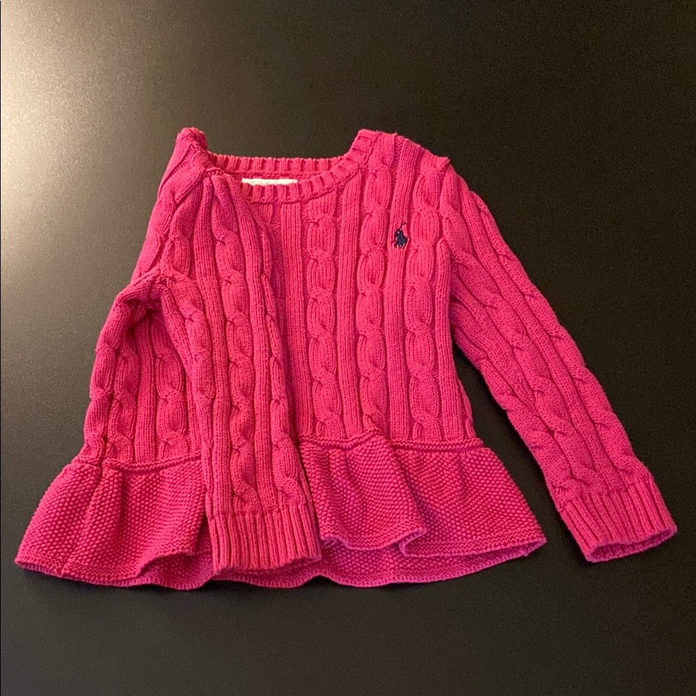 Ralph Lauren Pink Cable Knit Sweater